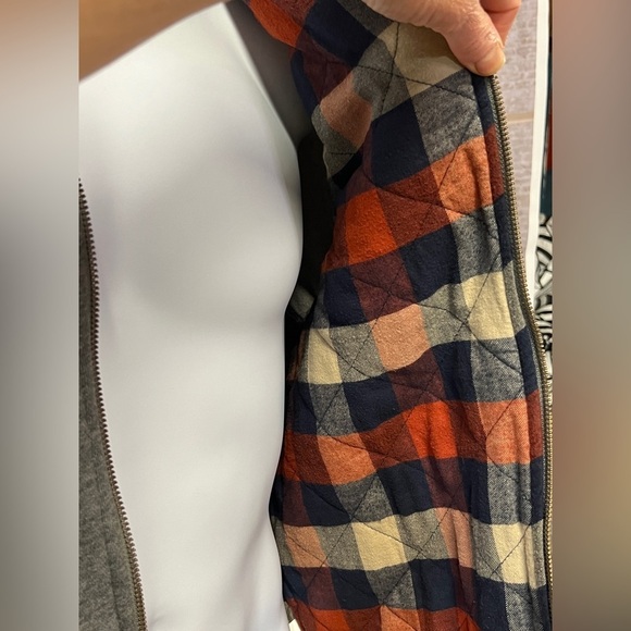 L.L. BEAN Gray flannel lined‎ bomber jacket size S. - Picture 7 of 15